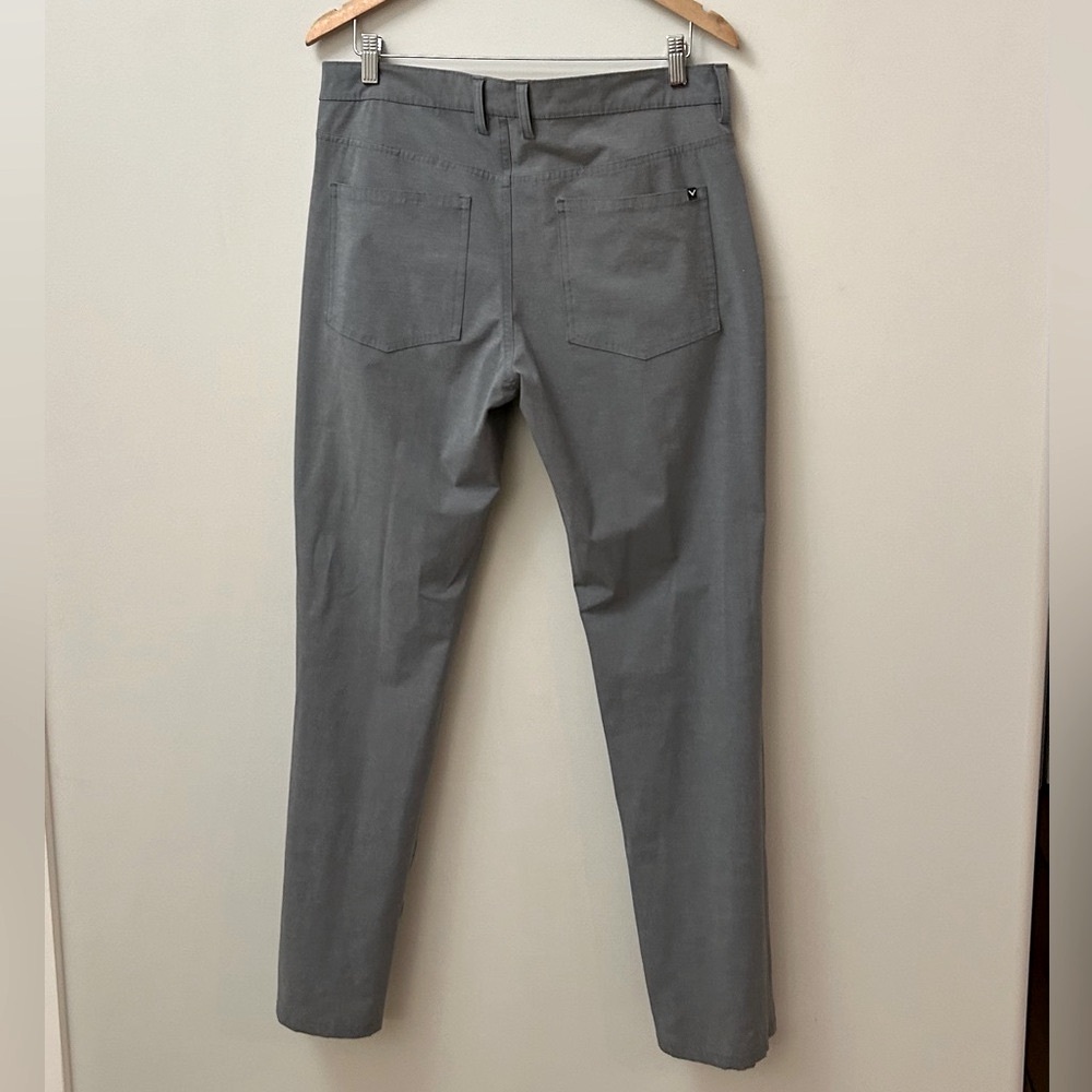 Callaway Golf EverPlay 5 Pocket Flat Front Tappered Pants Gray Men’s 34 x 32 EUC - Picture 2 of 13